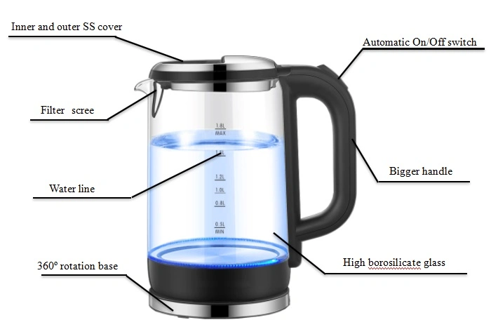 Bm Electric Glass Kettle with Keep Warm Function for Homeliance