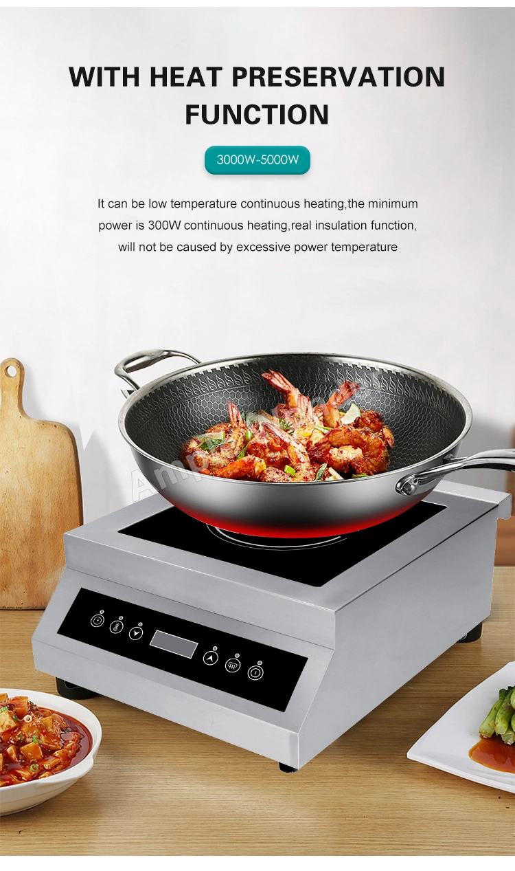 Touch Control Commercial Induction Cooker 1000-2000W Wok Electric Cooktop Induction Cooker (AM-CD108W)